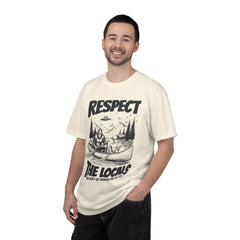 Bigfoot and Alien Outdoor Canoe Adventure - Respect The Locals T-Shirt