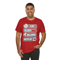 Eat Sleep Billard Repeat - Graphic Unisex Jersey Short Sleeve Tee