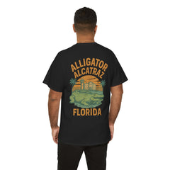 Alligator Alcatraz Unisex Heavy Cotton Tee, Florida Souvenir Shirt, Travel Gift, Vintage Style Tee, Nature Lover Apparel