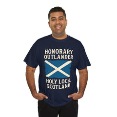 Honorary Outlander Heavy Cotton Tee, Holy Loch Scotland Shirt, Outlander Fan Gift, Casual Tee, Travel Souvenir, Unisex T-Shirt