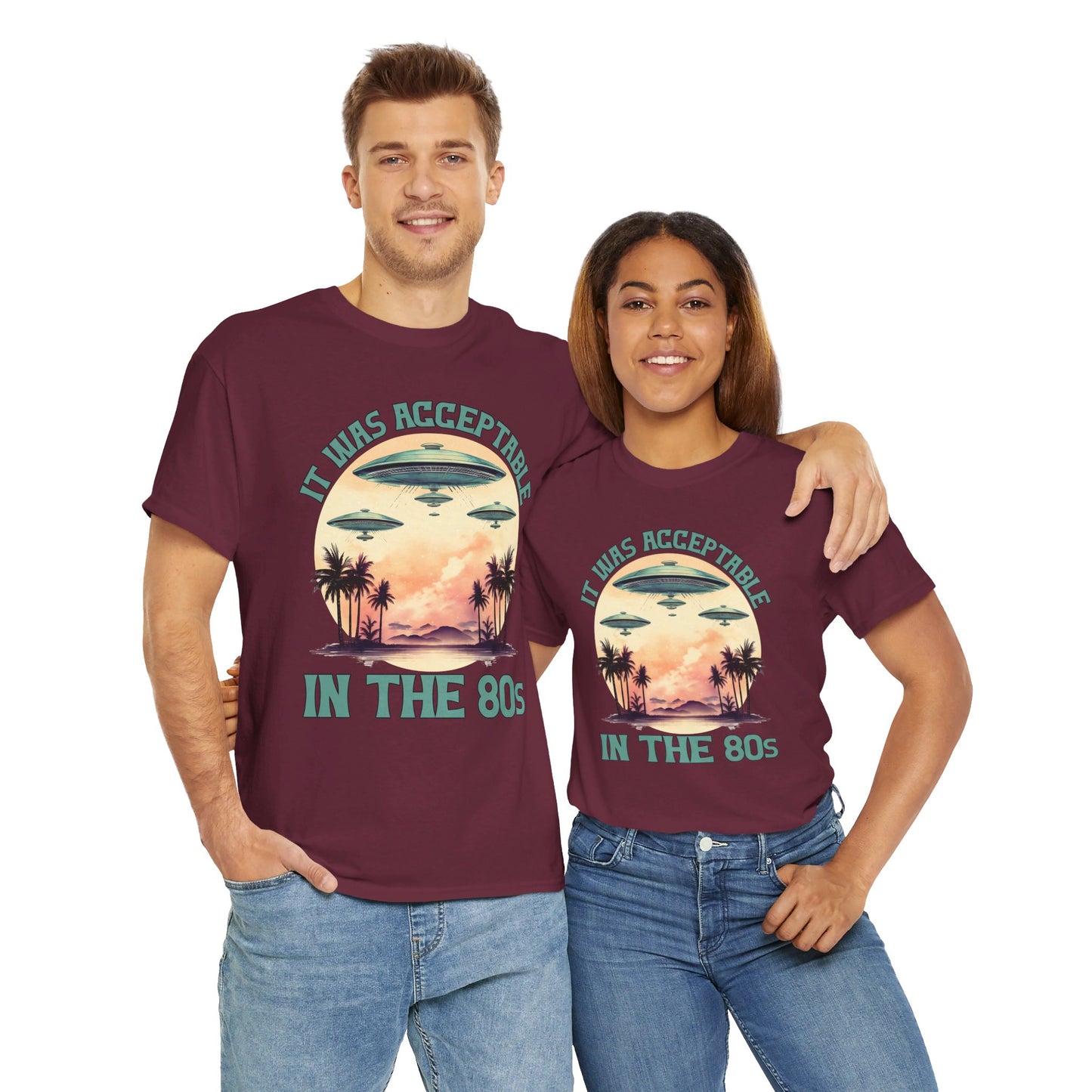 Funny 80s UFOs - Unisex Heavy Cotton Tee