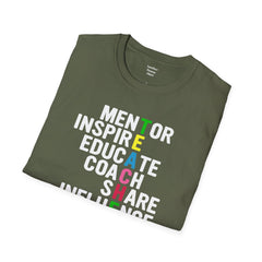 How Do You Spell TEACHER,Unisex T Shirt,Mentor,Inspire,Educate,Coach.Share,Influence,Encourage,Educator apparel,School wear,Teacher apparel
