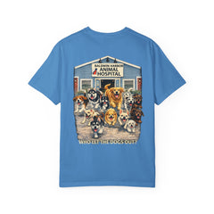 Lauren McGowan Front Logo Back Graphic Baldwin Harbor Animal Hospital "Who Let the Dogs Out?" Tee