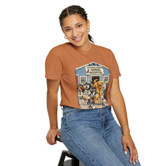 Front Graphic "Who Let the Dogs Out?" Baldwin Harbor Animal Hospital Cute Vet Clinic T Shirt