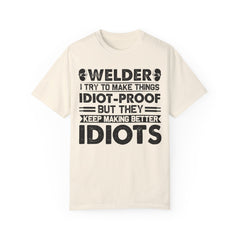 Fun Welder T-Shirt - 'Idiot-Proof' Design for Welding Enthusiasts