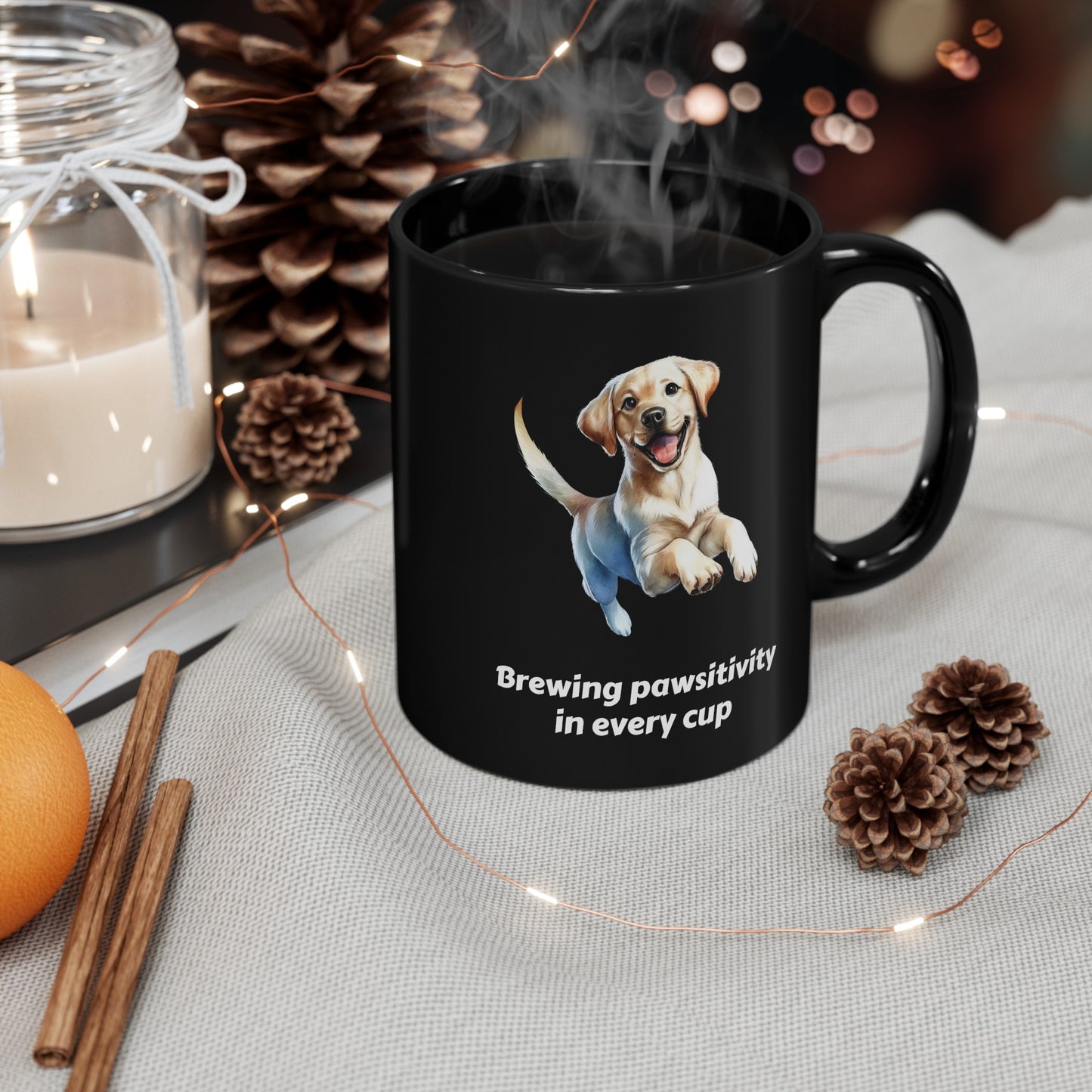 Golden Retriever Black Mug (11oz, 15oz), Brewing Pawsitivity In Every Cup