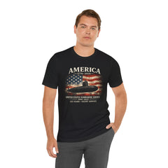America 250th Submarine 125th Flag T-Shirt — Vintage USA Military Tee