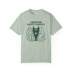 Cryptid Group Therapy Bigfoot, Mothman and Loch Nessie Unisex T-Shirt, Funny Graphic Tee, Gift for Cryptid Lovers, Quirky Casual Wear, Cool Humor Shirt