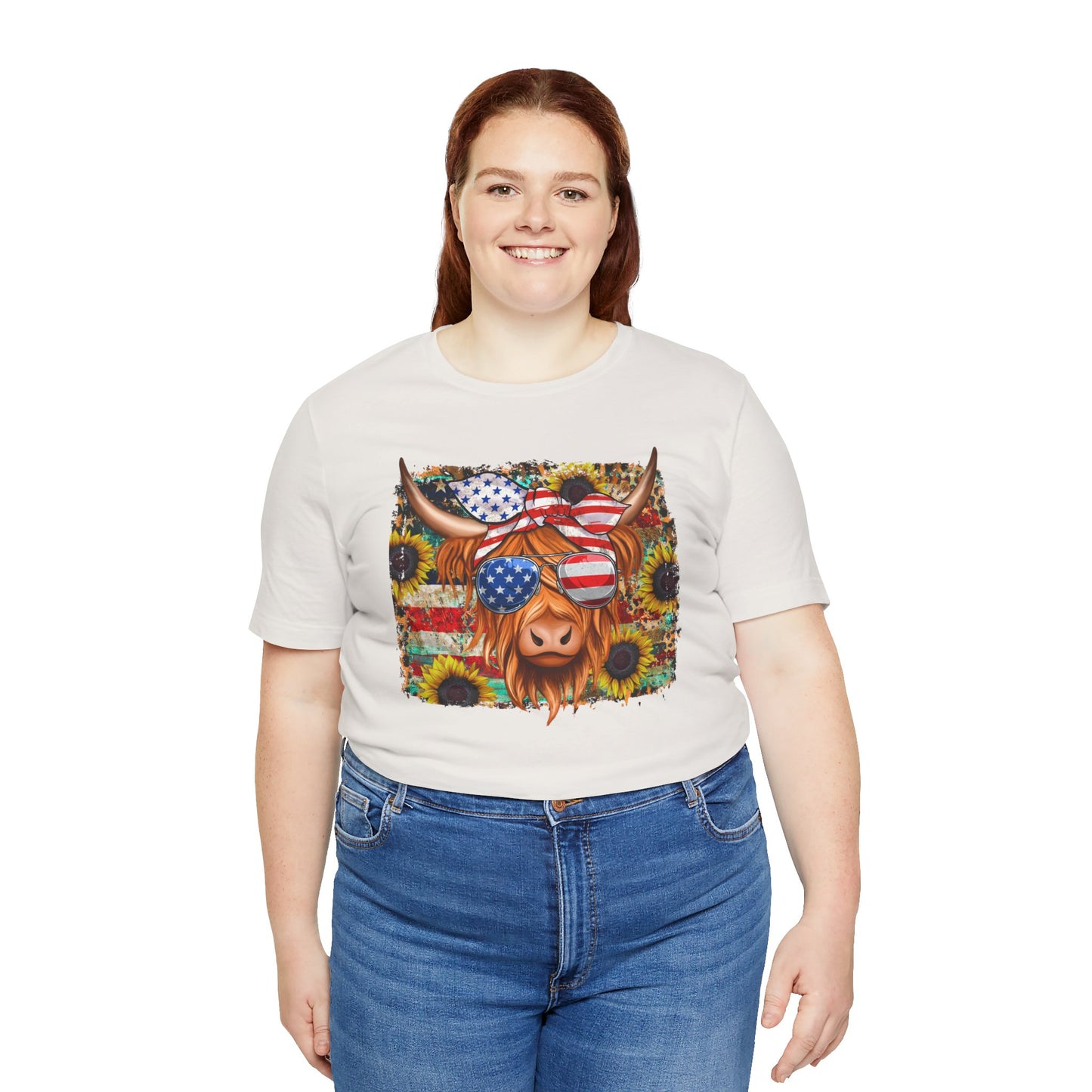 Patriotic Heifer Cow Unisex Jersey Short Sleeve Tee