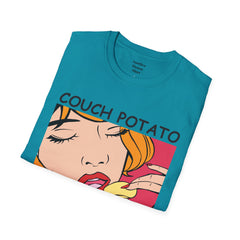 Couch Potato Pop Art Girl Unisex Softstyle T-Shirt