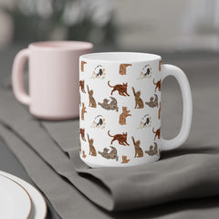 Playful Pets Ceramic Mug - Cute Cat and Dog Design for Animal Lovers