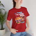 Happy 4th Of July Burger and Mug Graphic, Unisex Jersey Short Sleeve Tee