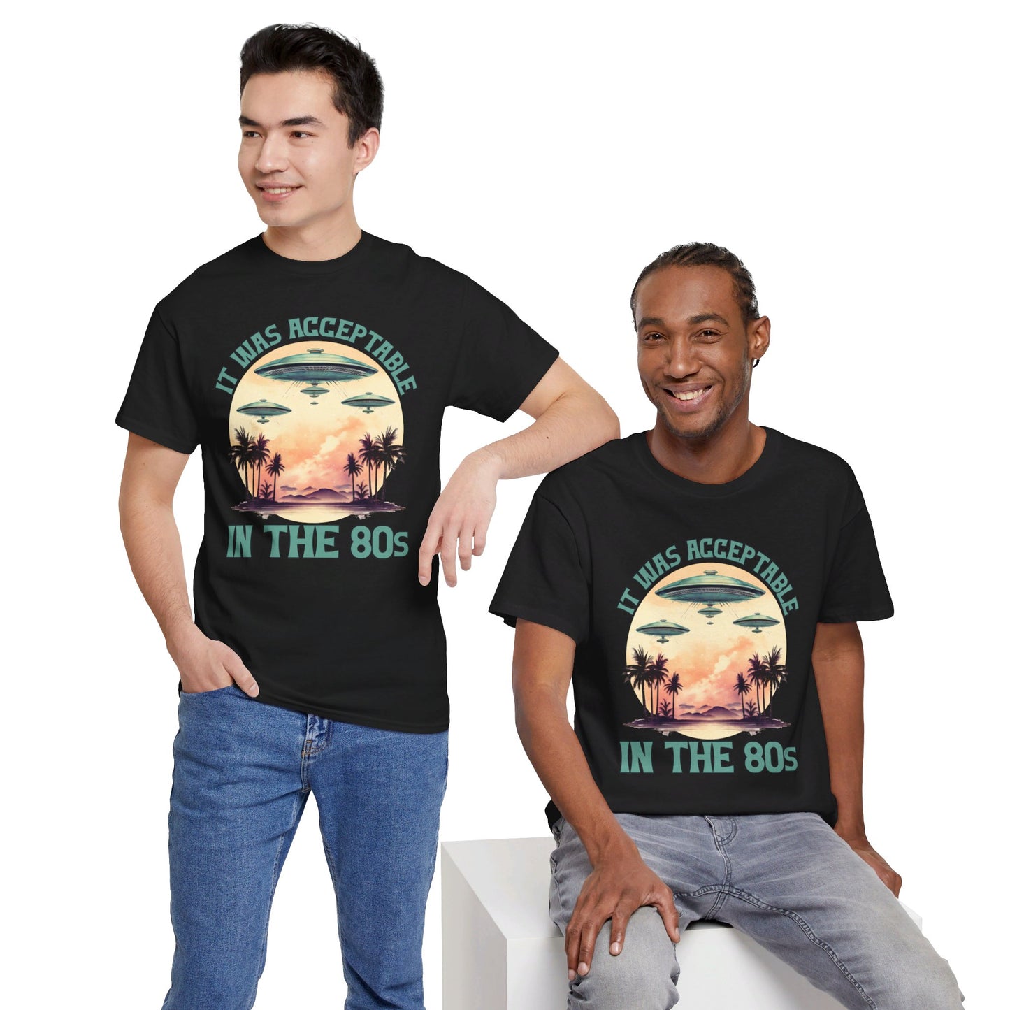 Funny 80s UFOs - Unisex Heavy Cotton Tee