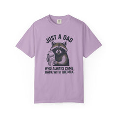 Just a Dad Raccoon T-Shirt | Garment-Dyed Tee for Father’s Day, Dad Gift, Animal Lover Shirt, Funny Dad Apparel, Gift for New Dads