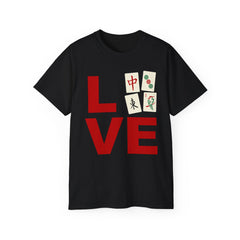 LOVE Mahjong with tile images Unisex Ultra Cotton Tee / See our matching coffee mugs