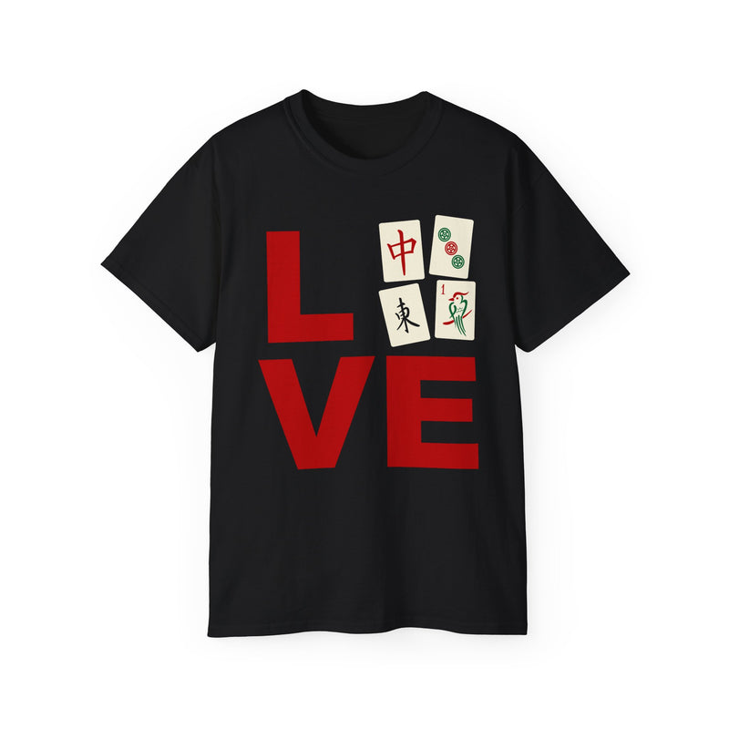 LOVE Mahjong with tile images Unisex Ultra Cotton Tee / See our matching coffee mugs