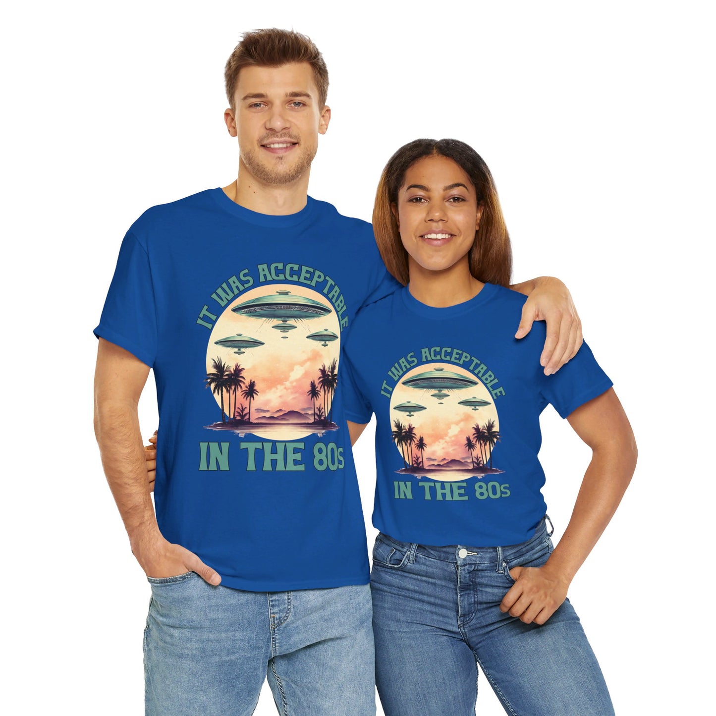 Funny 80s UFOs - Unisex Heavy Cotton Tee