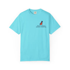 Front Logo Back Graphic Baldwin Harbor Animal Hospital "Who Let the Dogs Out?" Graphic Tee