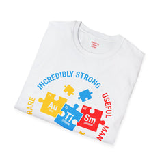 Autism awareness tee, softstyle tee, unisex autism shirt, puzzle graphic tee, shirt for autism, support autism tee, gift for autistic child