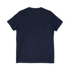 Forest Maiden V-Neck Tee — Woman with Dog & Nature Illustration
