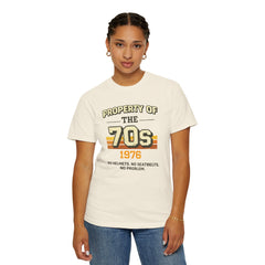 70s Retro Tee – "Property of the 70s 1976" Vintage Graphic T-Shirt