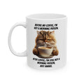 Grumpy Cat Drinking Coffee Ceramic Mug, 11oz, 15 oz