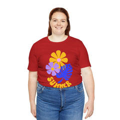Summer Floral Tee — Retro Flowers & Monstera Design