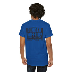 Utica Unisex Heavy Cotton Tee - Retro Dunder Mifflin Design for Nostalgic Fans