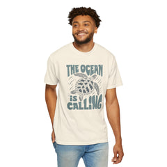 Sea Turtle, The Ocean Is Calling -  Graphic Unisex Garment-Dyed T-shirt