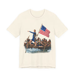 Historical Fever Patriot T‑Shirt — Revolutionary Flag Rowboat Design