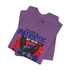 Personalized With Your Dogs Image and Name Patriotic Unisex Jersey Short Sleeve Tee