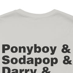 The Outsiders Shirt, Front and Back Images, Greasers Characters Shirt, Unisex Jersey Short Sleeve Tee