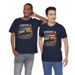 America 250th Submarine 125th Flag T-Shirt — Vintage USA Military Tee