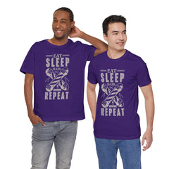 Hair Enthusiast Tee, Eat Sleep Hair Repeat Shirt, Funny Barber Gift, Unisex Jersey Tee, Casual Everyday Apparel, Salon Worker Top