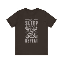 Hair Enthusiast Tee, Eat Sleep Hair Repeat Shirt, Funny Barber Gift, Unisex Jersey Tee, Casual Everyday Apparel, Salon Worker Top