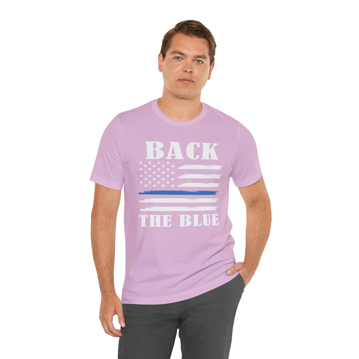 BACK THE BLUE Flag, Graphic Unisex Short Sleeve Tee