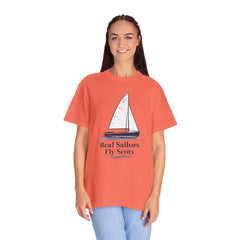 Hempstead Bay Sailing Club Graphic T-Shirt — "Real Sailors Fly Scots" Nautical Tee