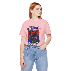 Personalized With Your Dogs Image and Name Patriotic Unisex Jersey Short Sleeve Tee