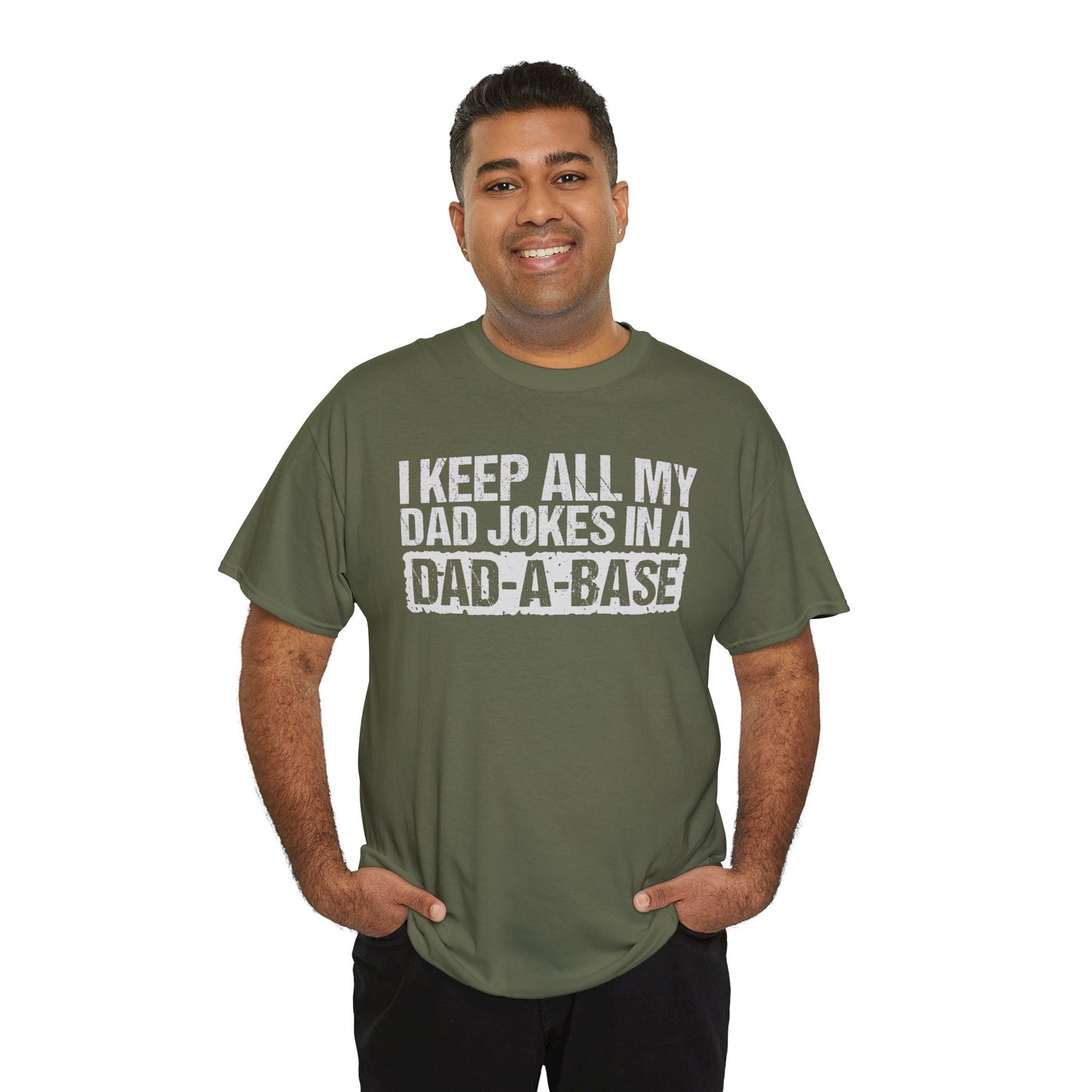 Dads Jokes Only  Dad A Base, Unisex Heavy Cotton Tee