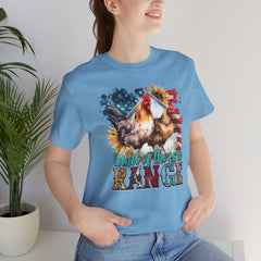 Land Of The Free RANGE Chicken Graphic, Unisex Jersey Short Sleeve Tee
