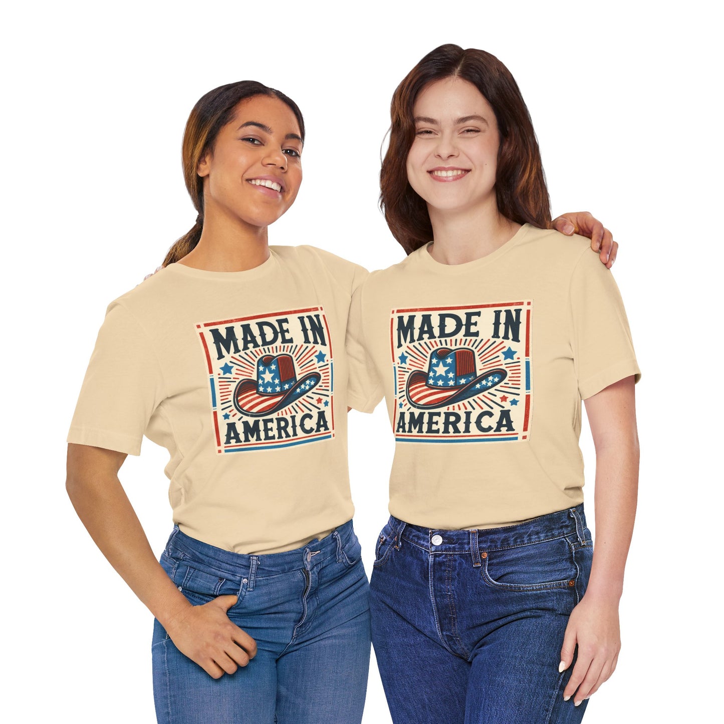 Made In America Cowboy Hat Graphic, Unisex Jersey Short Sleeve Tee