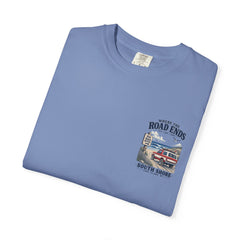 Where the Road Ends Long Island Unisex Garment-Dyed T-shirt