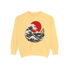Japanese Wave and Red Sun Comfort Colors Sweatshirt