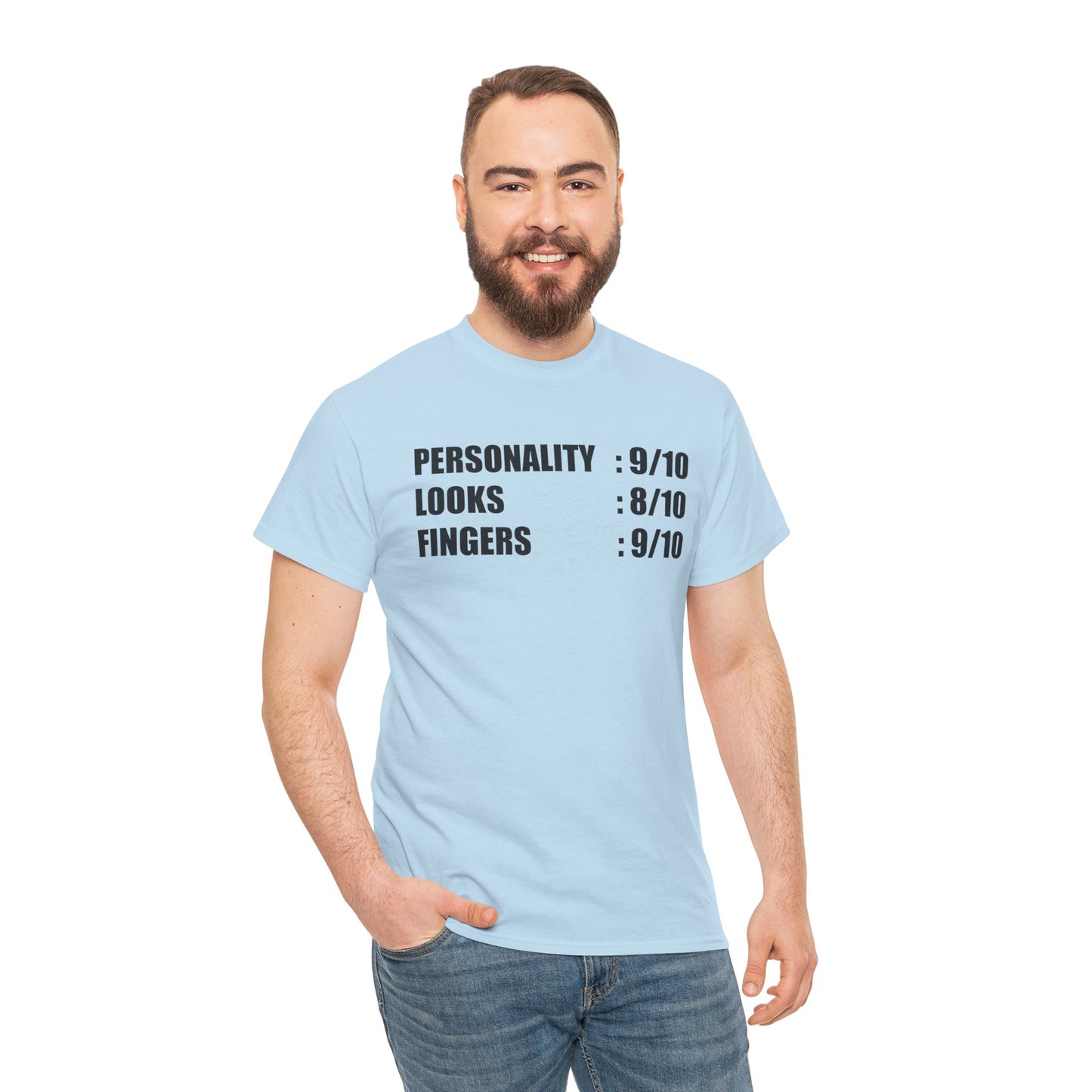 Personality, Looks, Fingers Count - Unisex Heavy Cotton Tee / Prosthetic Humor / One Leg / One Arm / Missing Fingers