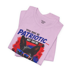 Personalized With Your Dogs Image and Name Patriotic Unisex Jersey Short Sleeve Tee