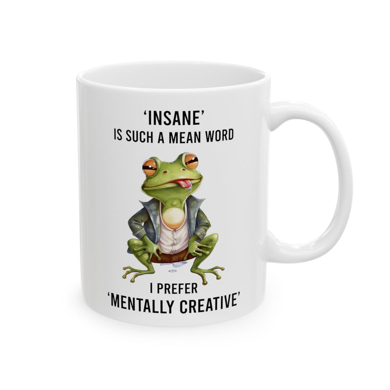 Funny Frog Graphic Mug, white ceramic mug, 11oz, 15oz,