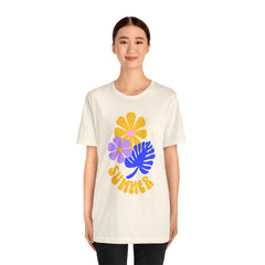 Summer Floral Tee — Retro Flowers & Monstera Design