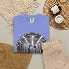 Don;t Stop Believing Subway Reflection T-Shirt — Vintage Black & White Urban Photo Tee