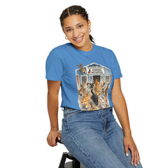 Front Graphic "Who Let the Cats Out?" Baldwin Harbor Animal Hospital Cute Vet Clinic T Shirt
