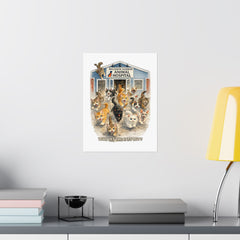 Who Let the Cats Out? Baldwin Harbor Animal Hospital Cat Poster — Matte Vertical Wall Art